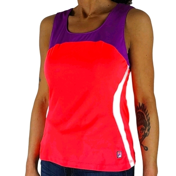 Fila Active Tank Reflective Size Medium Pink Orang - Picture 5 of 5